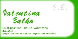 valentina balko business card